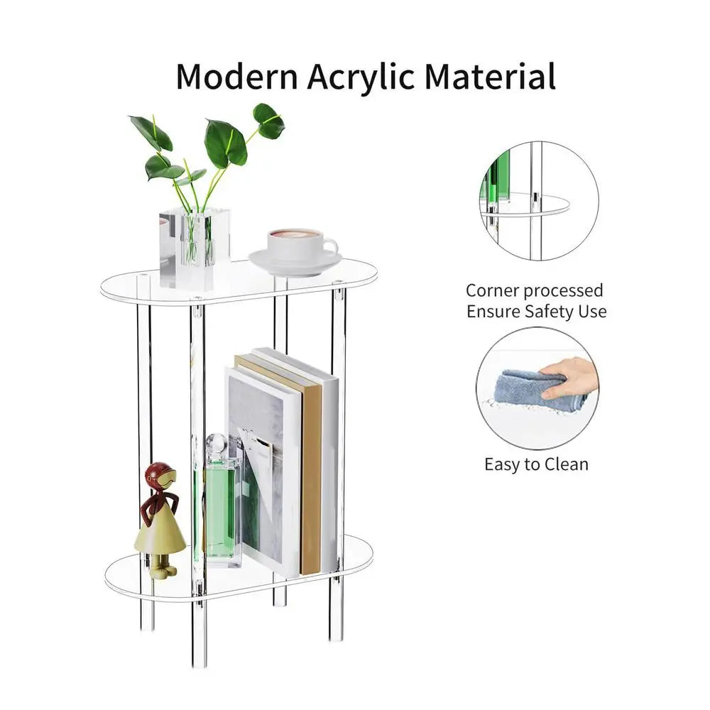 Sofa Table Side Transparent Tea Tables Auxiliary Table Acrylic Storage Cabinet Nightstands Acrylic Coffee Table For Home Decor by HARMONYA STORE