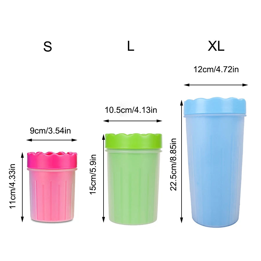 1Pc Pet Plastic Foot Wash Cup S L XL Large size silicone brush Dog cat clean foot mud removable cleaning Foot by HARMONYA STORE