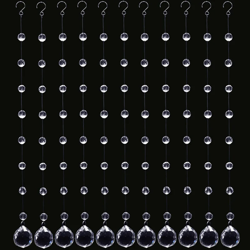 10 Strings Acrylic Bead Curtain Wedding Arrangement Crystal Decoration Home Decorate Pendant Window Stage Crystal Pendant by HARMONYA STORE