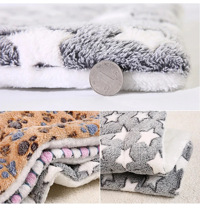 Flannel Pet Sleeping Mat Dog Bed Cat Litter Puppy Bed Dog Sofa Lovely Mattress Cushion for Small Large Dog Blanket For Winter by HARMONYA STORE