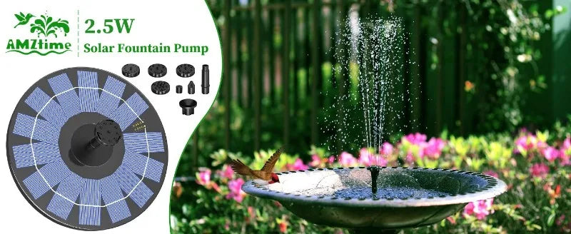 1W/1.5W/2.5W Outdoor Solar Fountain Suitable for Garden Pond Solar Fountain Pump Kit with 6 Nozzles for Garden Decoration by HARMONYA STORE