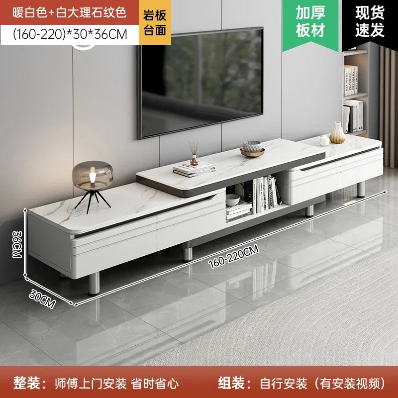 Modern LED TV Stand for Televisions Up Coffee Table Glass Shelves and Drawer Gaming Entertainment Center with Multiple Cabinet by HARMONYA STORE