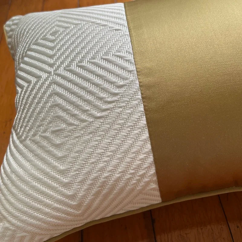 Gold Pillows Waist Cushion Case 30x50 Decorative Pillow Cover For Sofa Modern Luxury Elegant Art Throw Living Room Home Decorate by HARMONYA STORE
