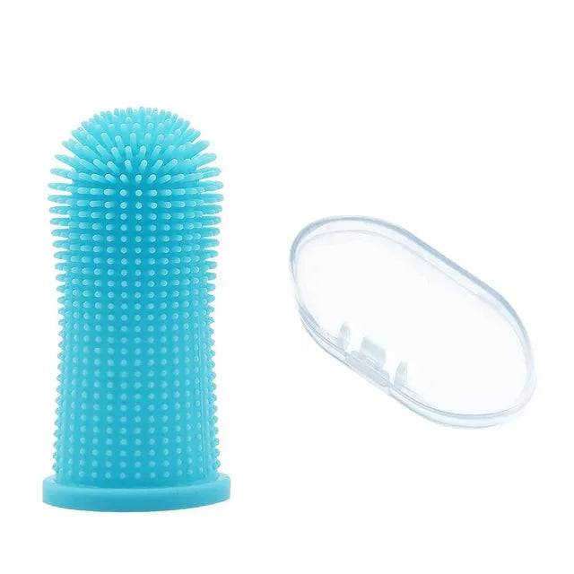 Dog Super Soft pet Finger Toothbrush Teeth Cleaning Breath Care Nontoxic Silicone Tooth Brush Cat dog toothbrush pet products by HARMONYA STORE