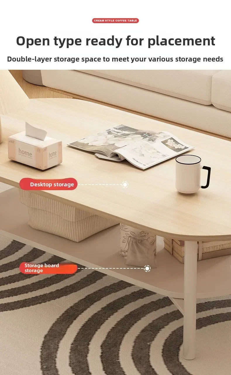 Coffee table small apartment living room household sofa tea table oval table small table by HARMONYA STORE