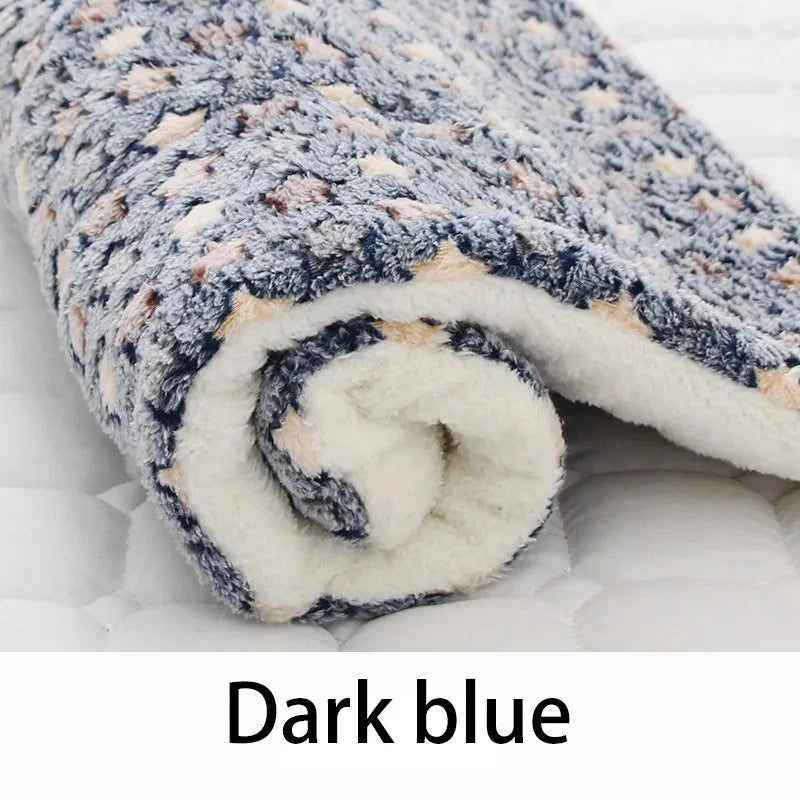 Flannel Pet Sleeping Mat Dog Bed Cat Litter Puppy Bed Dog Sofa Lovely Mattress Cushion for Small Large Dog Blanket For Winter by HARMONYA STORE