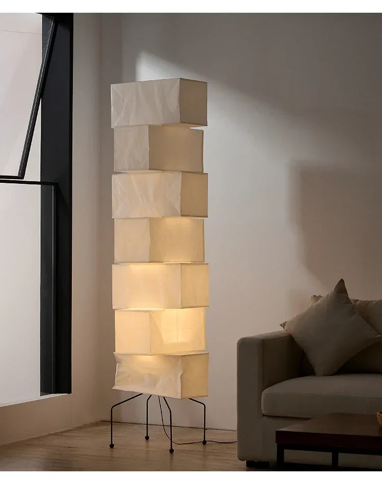 Japanese-style Noguchi Isamu Tea Room Rice Paper Floor Lamp Hotel Bedroom Study Home Decorate Surprised Style Design Table Lamps by HARMONYA STORE