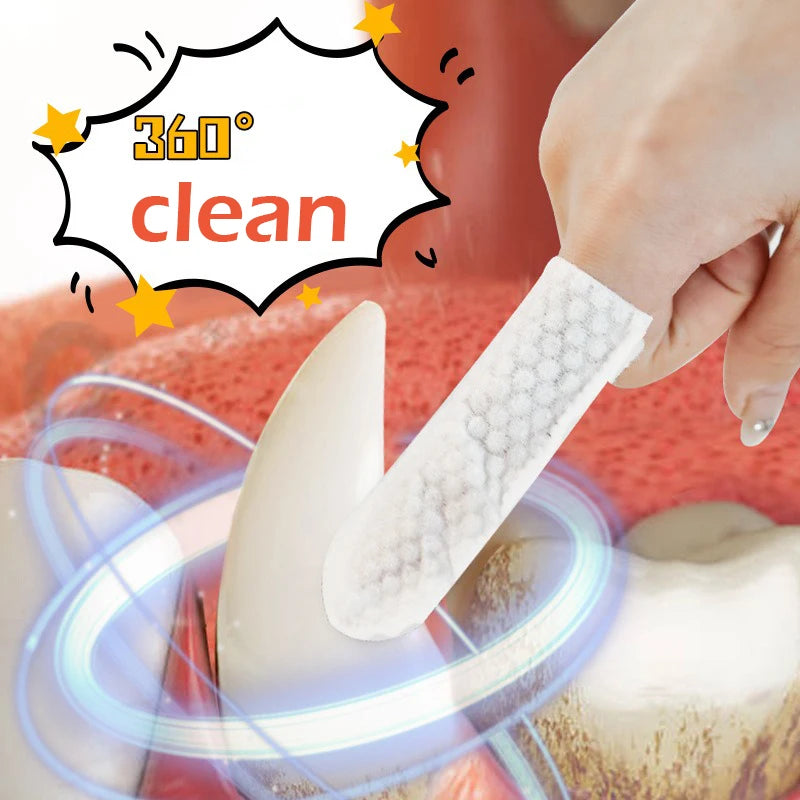 Pet cleaning products Disposable finger toothbrush Pet teeth cleaning finger covers wet wipes Dog and cat oral cleaning by HARMONYA STORE