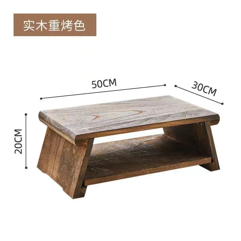 Solid Wood Tatami Bay Window Small Table Tea Table Japanese Style Balcony Table Tea Tables Home Small Tea Tables Folding Tables by HARMONYA STORE