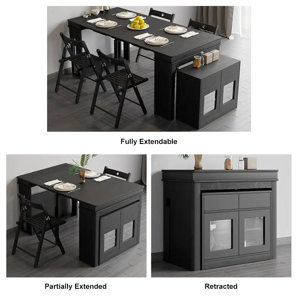 Modern Extendable Dining Table Rectangle Sideboard With Storage by HARMONYA STORE