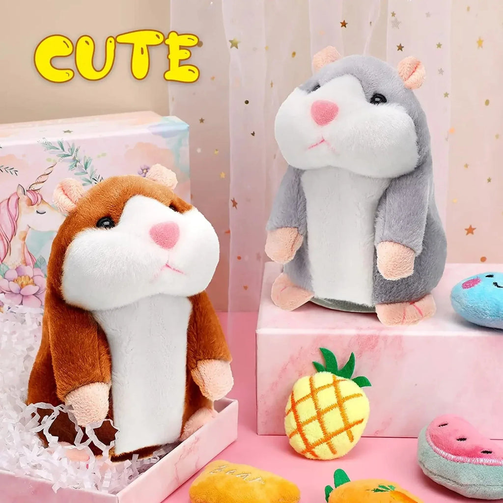 Learn To Imitate Talking Little Hamster Animal Plush Funny Toy Talking Nod Hamster Doll Soothing Crying Baby Toy Kids Gift by HARMONYA STORE