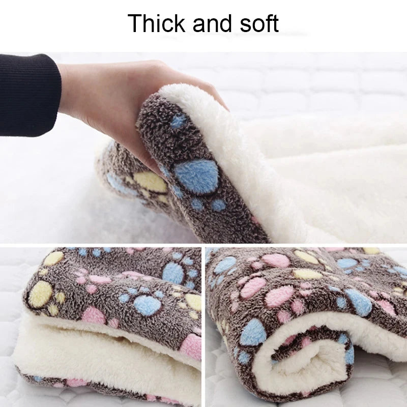 Flannel Pet Sleeping Mat Dog Bed Cat Litter Puppy Bed Dog Sofa Lovely Mattress Cushion for Small Large Dog Blanket For Winter by HARMONYA STORE