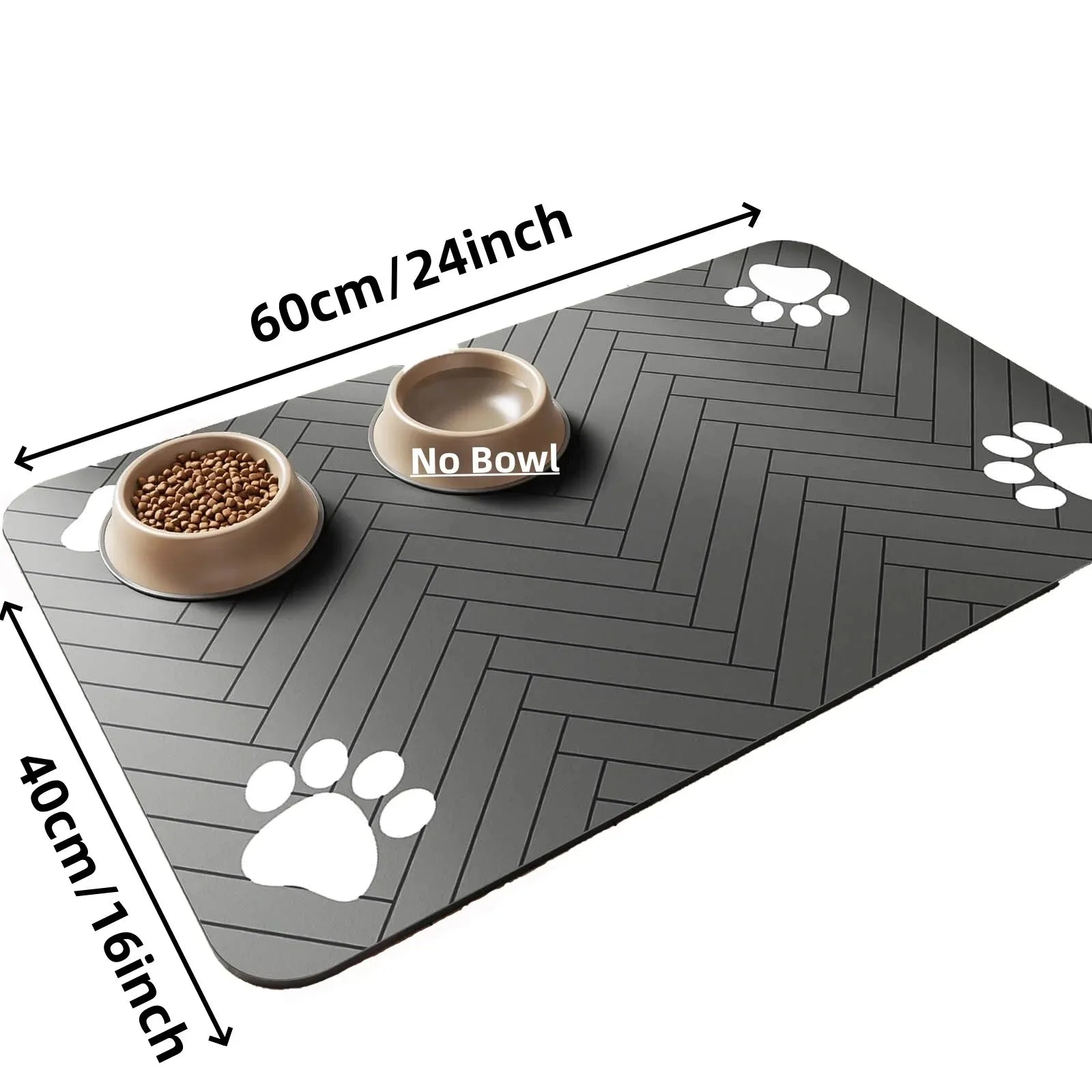 Pet Feeding Mat-Absorbent Pet Placemat Rubber Backing Quick Dry Water Mat for Dog Cat for Food and Water Bowl with Waterproof by HARMONYA STORE