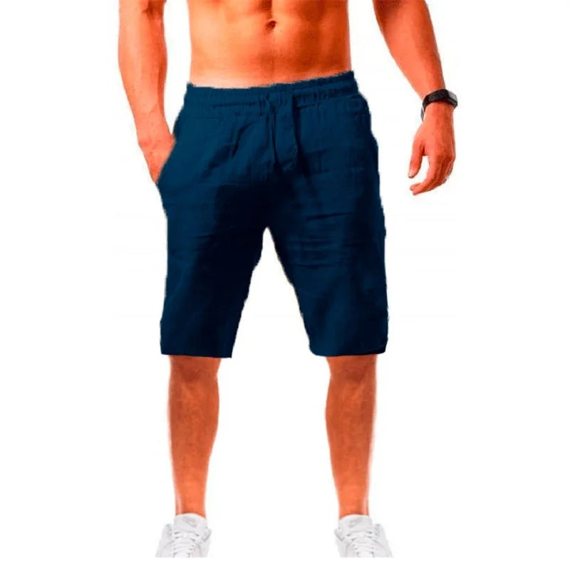 New Men's Cotton Linen Shorts Pants Male Summer Breathable Solid Color Linen Trousers Fitness Streetwear S-3XL by HARMONYA STORE