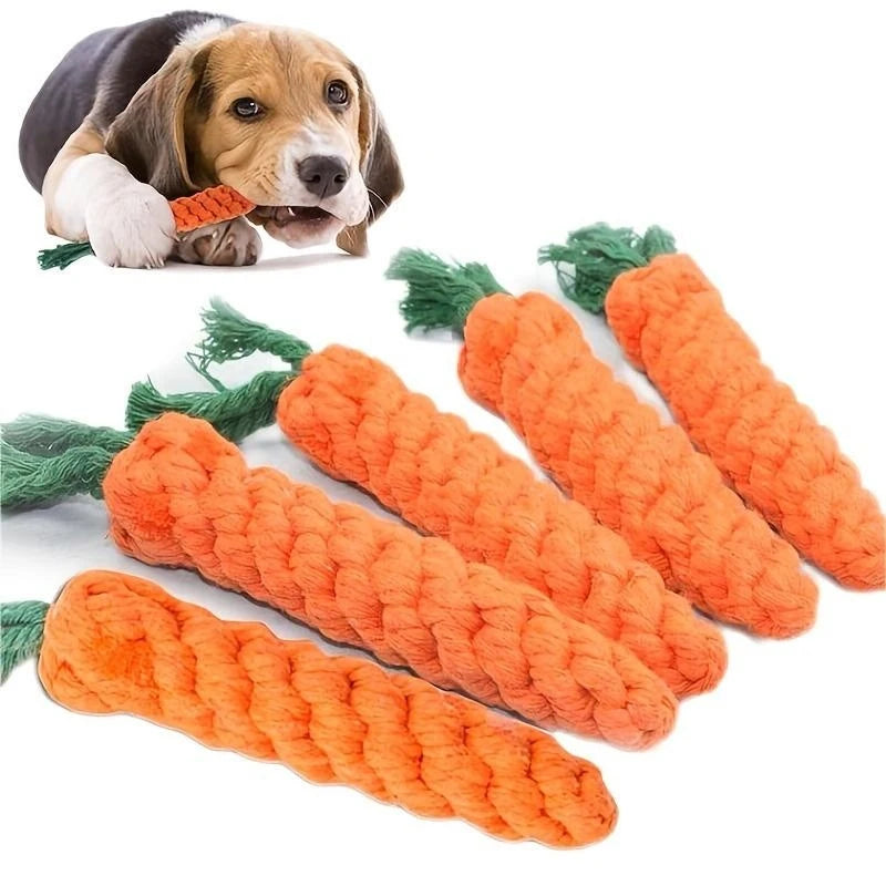 1pc Pet Knot Toy for Dog and Cat Carrot Shape Dog Chew Toys Cotton Rope Toys for Indoor Dogs Cat Toys Dog Accessories by HARMONYA STORE