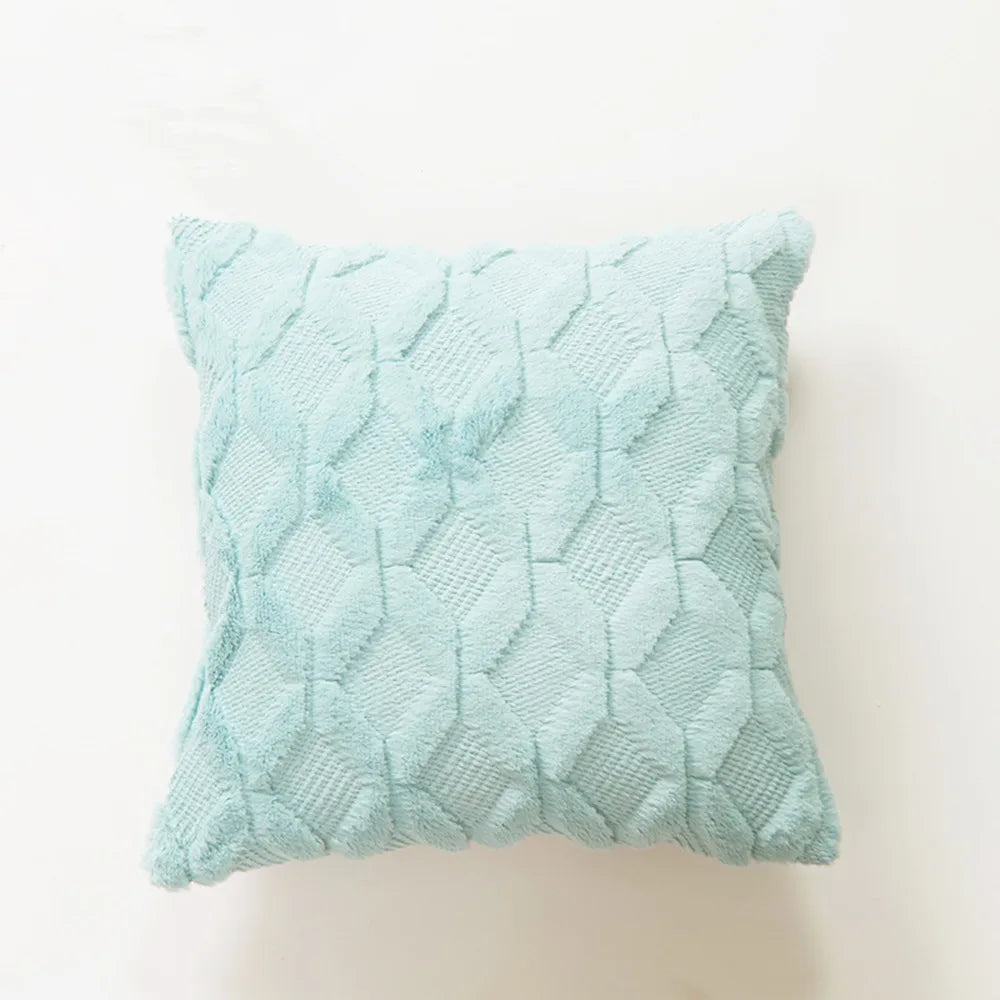Plush Embroidered Cushion Cover 50x50cm/60x60 Faux Fur Soft Square Case Nordic Sofa Throw Pillow Cover Bedroom Home Decor by HARMONYA STORE