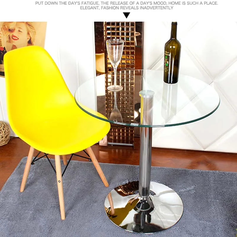 TieHo,Tempered Glass Round Table for Small Apartment, Coffee Table, Dining Table, Transparent Glass Countertop, Office Furniture by HARMONYA STORE