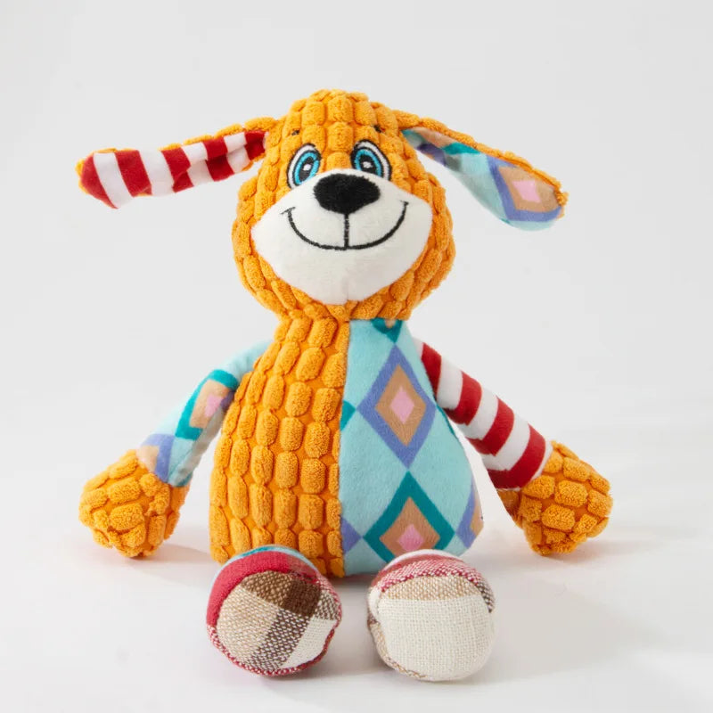Pet Plush Toy Cat Dog Puzzle Toy Cute Animals Bite Resistant Interactive Squeaky Pet Dog Teeth Cleaning Chew Toy Pet Supplies by HARMONYA STORE