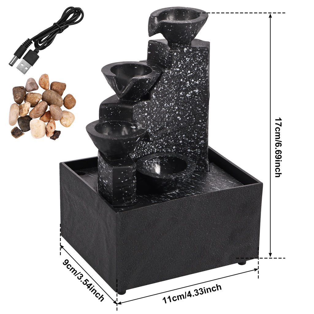 Tabletop Waterfall Home Decor Relaxation Meditation Desktop Fountain with Soft Lights Flowing Water Ornaments Mother's Day Gifts by HARMONYA STORE