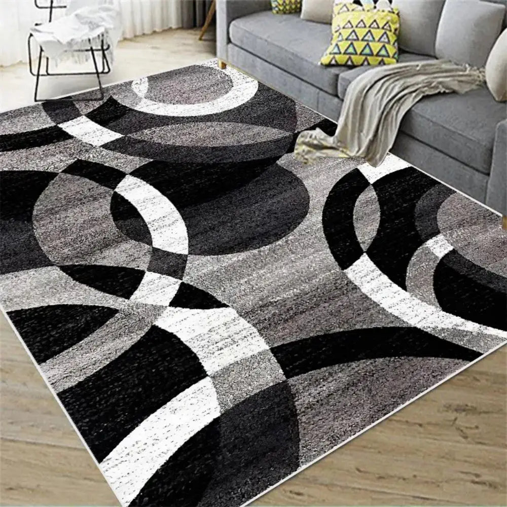 VIKAMA Nordic Abstract Carpet Living Room Bedroom Kitchen Dining Room Floor Mat Home Decor Geometric Large Area Floor Mat by HARMONYA STORE