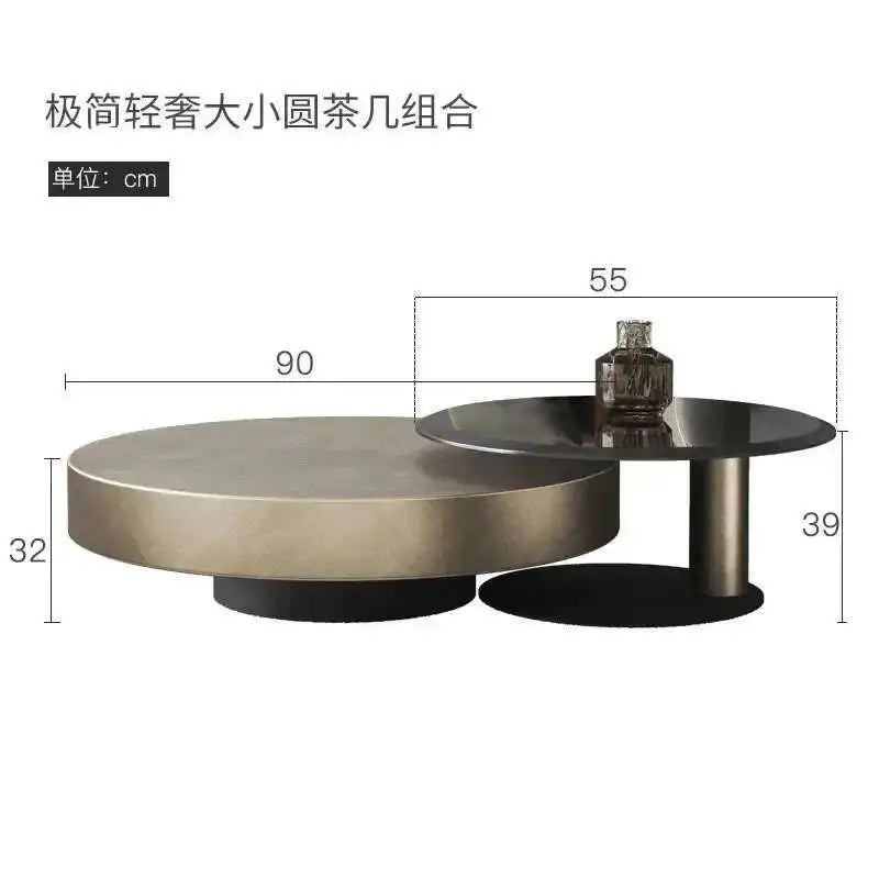 Designer Stainless Steel Coffee Tables European Luxury Round Tea Table Living Room Furniture Italian Tempered Glass Side Table by HARMONYA STORE