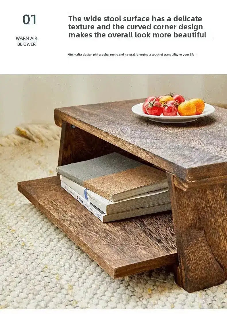 Solid Wood Tatami Bay Window Small Table Tea Table Japanese Style Balcony Table Tea Tables Home Small Tea Tables Folding Tables by DSERS