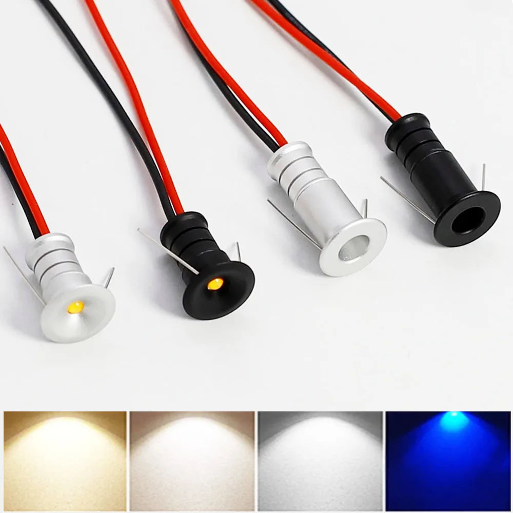 12V Super Mini Spotlight LEDs 10mm Cutout Recessed Dimmable Downlight for Home Decorate Ceiling Lamp Showcase Display Lighting by HARMONYA STORE