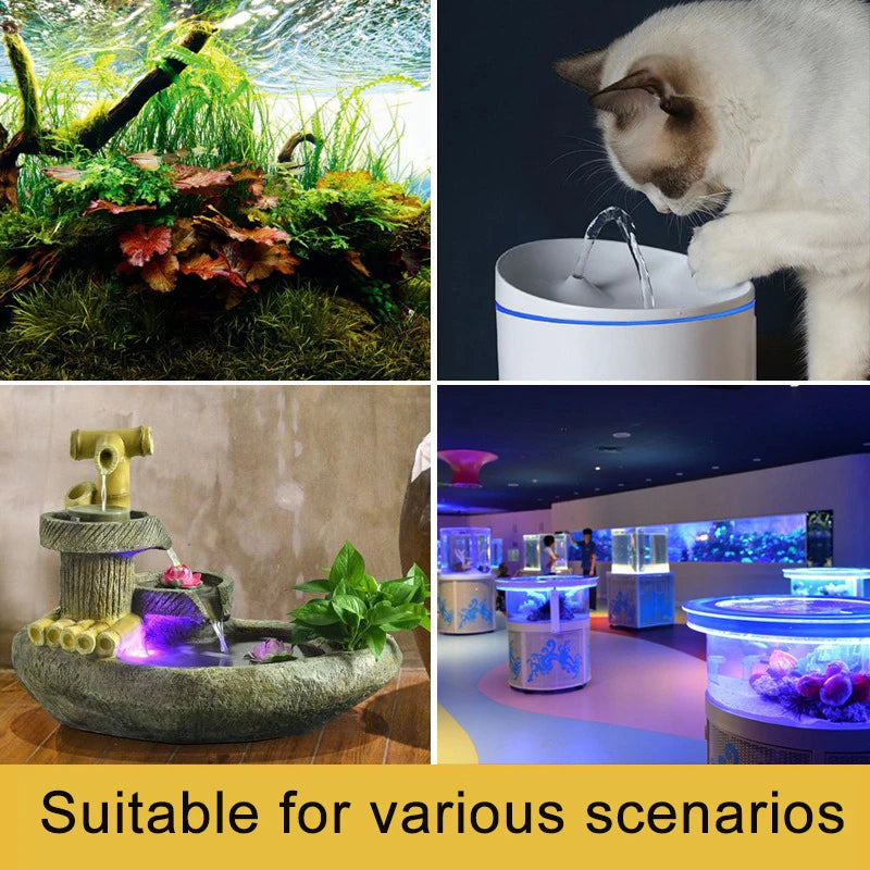 Ultra Quiet USB Aquarium Fish Tank Filtration Pump Mini Pet Fountain Submersible Adjustable Flow Water Circulation Pump 5V 5W by HARMONYA STORE