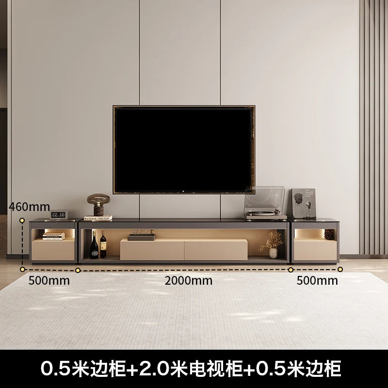 Glas Transparent Tv Table Cabinet Storage Luxury Floor Modern Tv Table Entertainment Center Meuble Television Salon Furnitures by HARMONYA STORE
