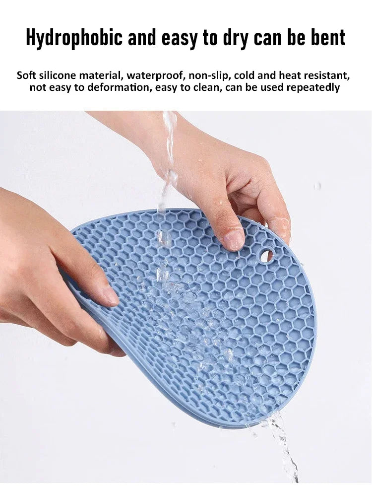 Table mat tool multifunctional kitchen silicone tableware mat, round anti slip and heat-resistant coffee cup coaster, pot holder by HARMONYA STORE