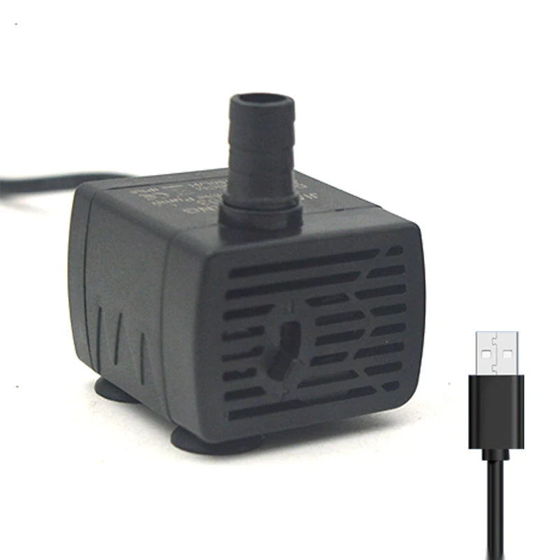 Ultra Quiet USB Aquarium Fish Tank Filtration Pump Mini Pet Fountain Submersible Adjustable Flow Water Circulation Pump 5V 5W by HARMONYA STORE
