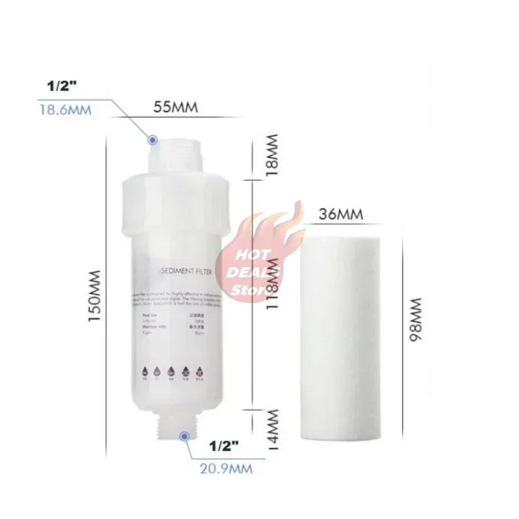5'' PRE FILTER Water Filter Cartridge Washing Machine Filter with Adapter Bathroom Water Heater Toilet Household Purifier by HARMONYA STORE