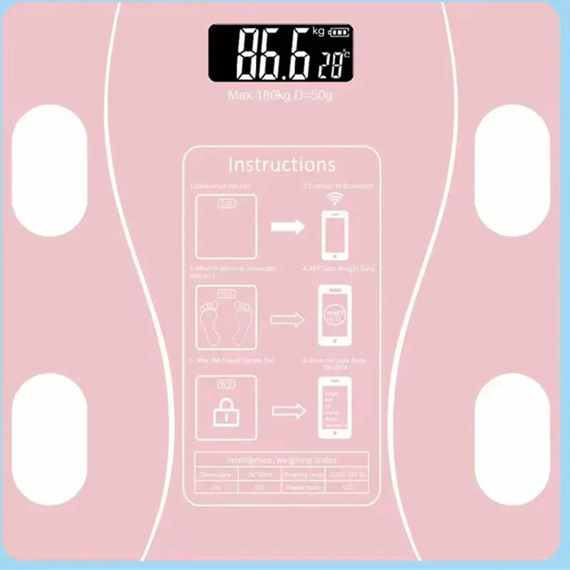 Bluetooth Smart Body Fat Scale Pink by CAN