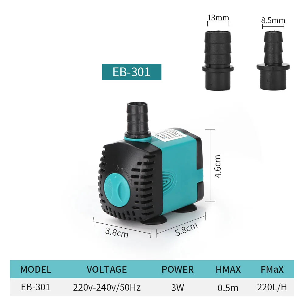 Ultra-Quiet 3-60W Submersible Water Fountain Pump Filter Fish Pond Aquarium Water Pump Tank Fountain EU US 220V-240V by HARMONYA STORE