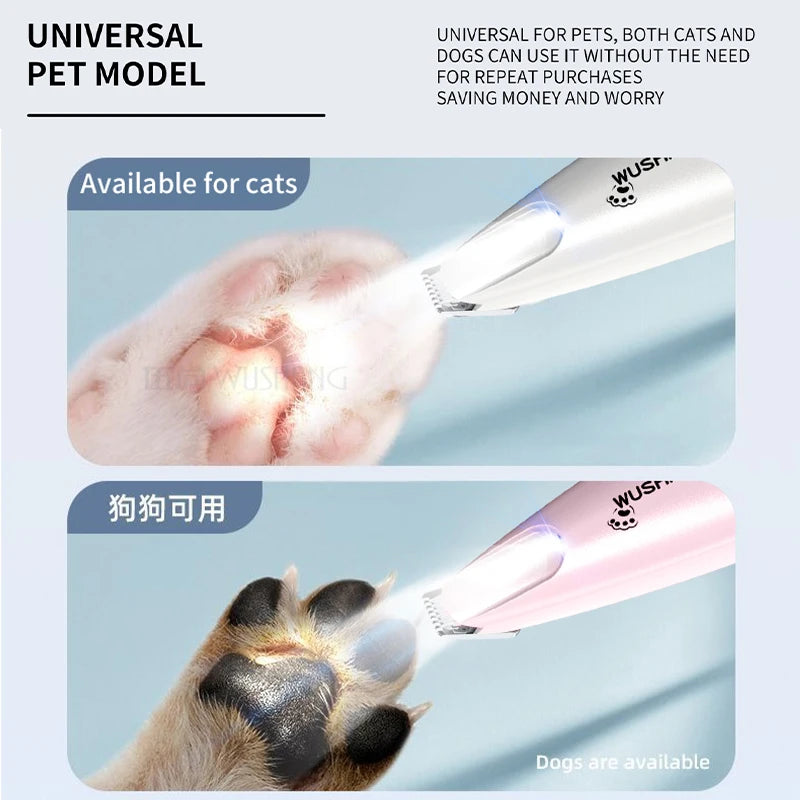 Pet Dog Electric Groomer Trimmer with LED Light Waterproof Pet Foot Hair Trimmer Low Noise Cat Dog Face Foot Ear Hip Paw Shaver by HARMONYA STORE