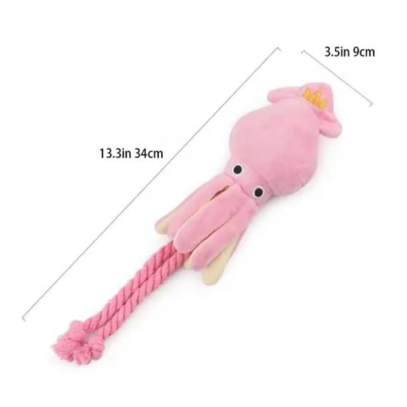 Dog toys; cat toys; sound-emitting cotton rope octopus; durable chew toys for cleaning teeth; interactive pet toys. by HARMONYA STORE