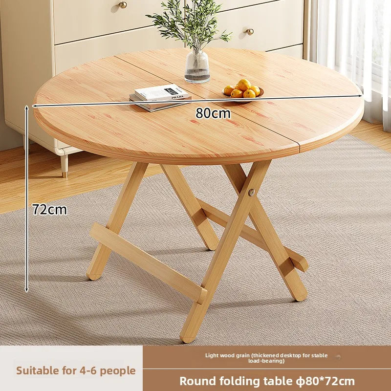 Sturdy Folding Dining Table - No Assembly Needed, Strong Stable Desk for Kitchen, Study & Office, round dining table,small table by HARMONYA STORE