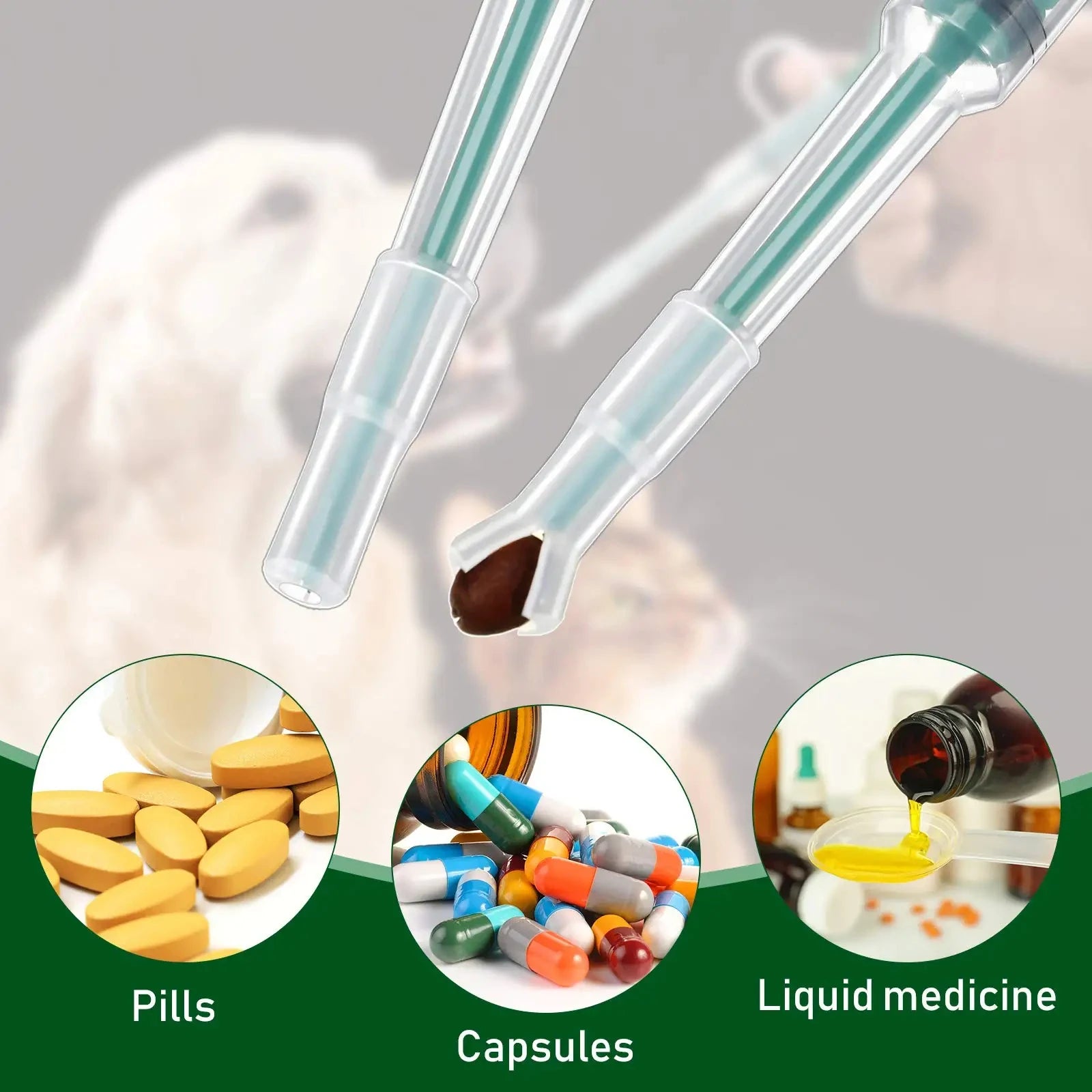 Pet Medication Dispenser, Pressing Feeding Stick for Cats and Dogs, Eating Pills, Pills, Medication Artifacts, Pet Sickness Care by HARMONYA STORE