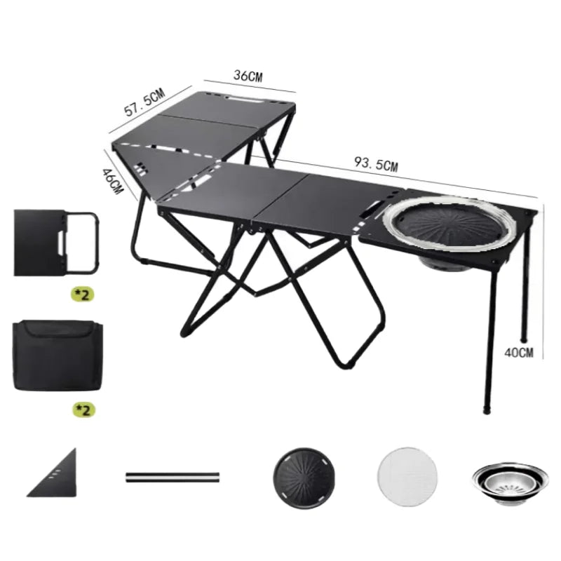 Outdoor Multifunctional IGT Tactical Table Portable Folding Table Can Be Raised And Lowered Picnic Table by HARMONYA STORE