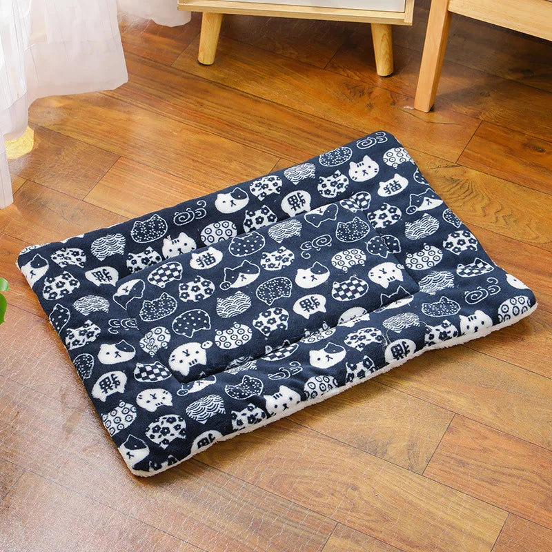 Flannel Pet Sleeping Mat Dog Bed Cat Litter Puppy Bed Dog Sofa Lovely Mattress Cushion for Small Large Dog Blanket For Winter by HARMONYA STORE