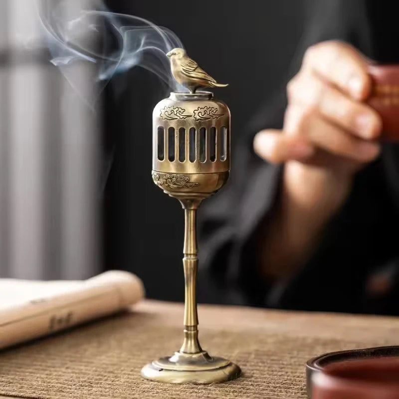 Magpie Hollow Lamp Sandalwood Fragrance Censer Smoking Backflow Incense Holder Tea House Ornaments Study Room Home Decor by HARMONYA STORE