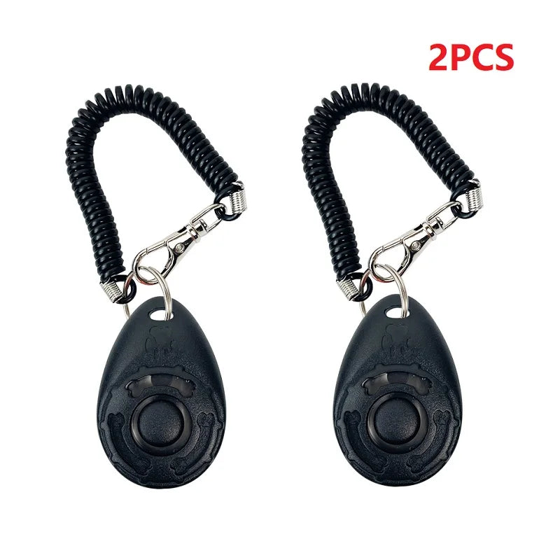 Dog Training Clicker Pet Cat Dog Click Trainer Various Style Aid Adjustable WristStrap Sound Key Chain Dog Repeller Pet Product by HARMONYA STORE