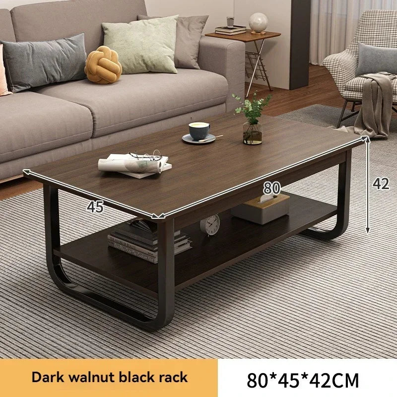 Modern minimalist coffee table, small apartment, living room, sofa, nearby balcony, tea table, rental room, rectangular tea tabl by HARMONYA STORE