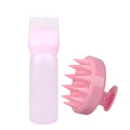 2-piece comb set, root comb application bottle, soft silicone hair brush, scalp exfoliation, massage, suitable for home salon by HARMONYA STORE