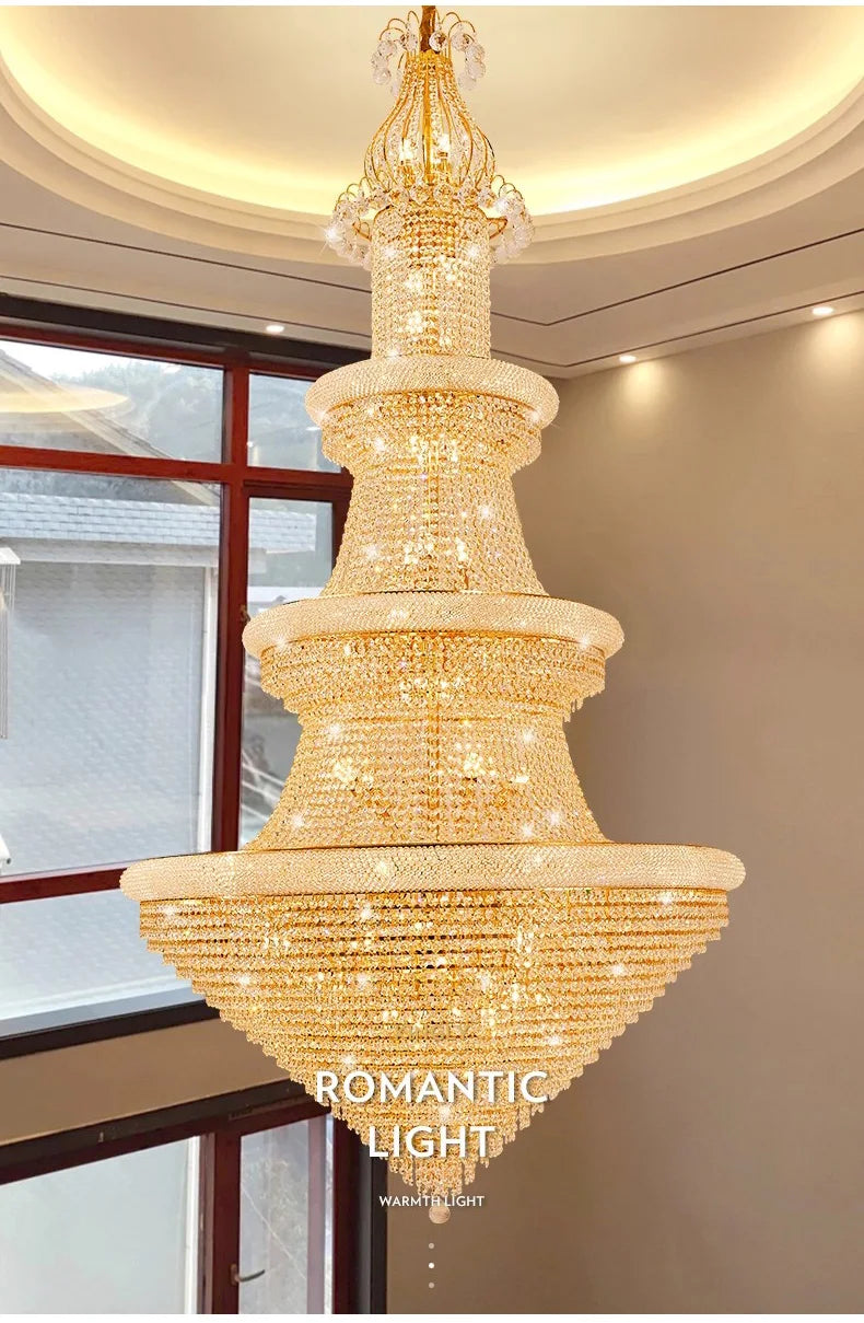 Luxury Crystal Chandeliers Home Decorate Ceiling Chandelier Lustre Duplex Loft Pendant Lights for Living Dining Room Żyrandol by HARMONYA STORE