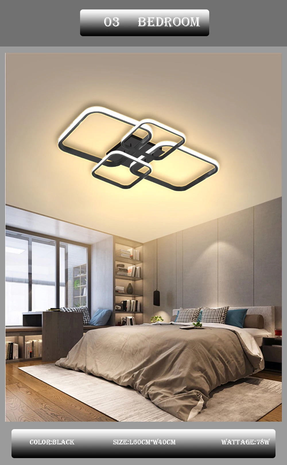 Nordic LED Ceiling Lamp Square Aluminium Balck White Home Decor For Living Room Bedroom Restaurant Indoor Lighting Fixtures by HARMONYA STORE