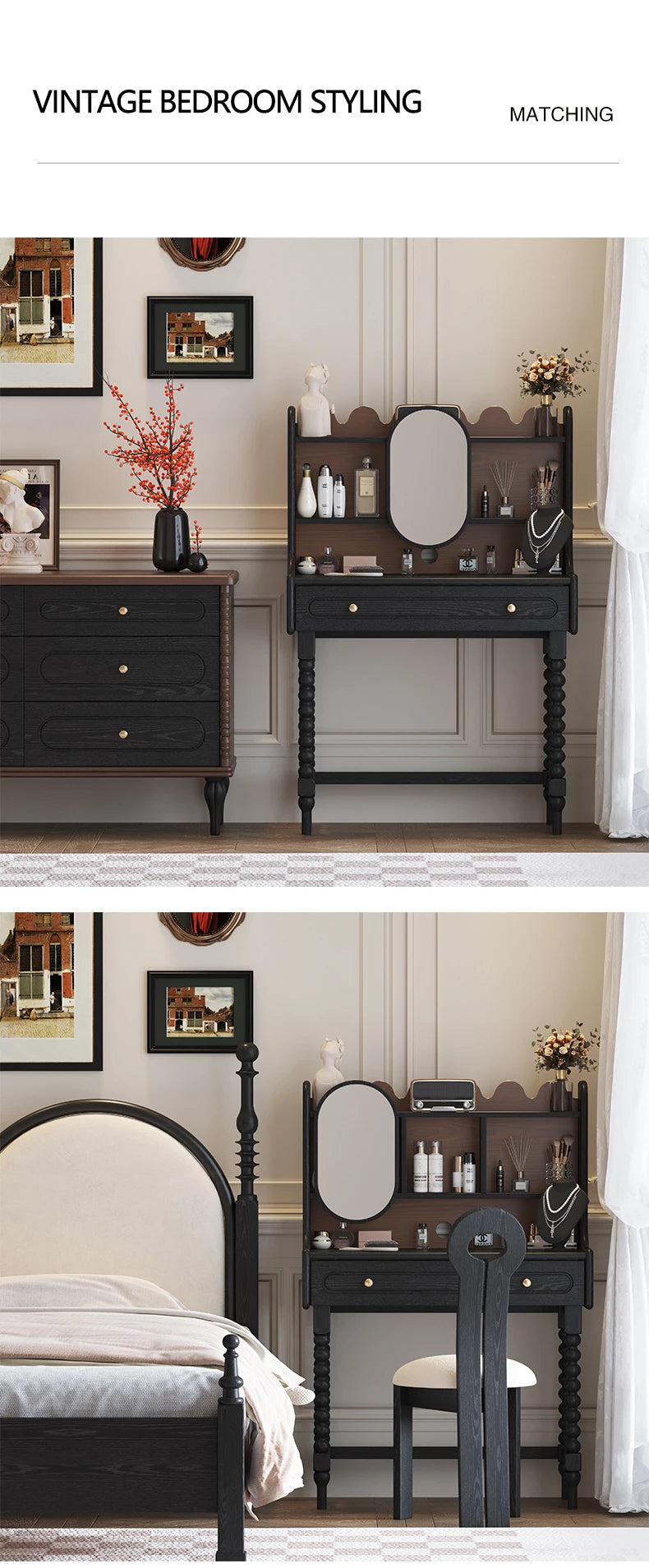 Modern Popular Design Ins Large Luxury Dressing Table with Mirror and Drawers Professional Makeup Table by HARMONYA STORE