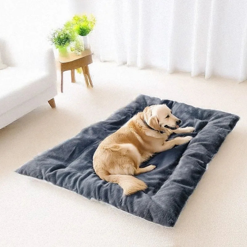 BOOTEELY Extra Large Plush Dog Bed Sofa Thickened Super Soft Polyester Pet Mat Dog Crate Mat Bed For Small Medium Large Dog Bed by HARMONYA STORE