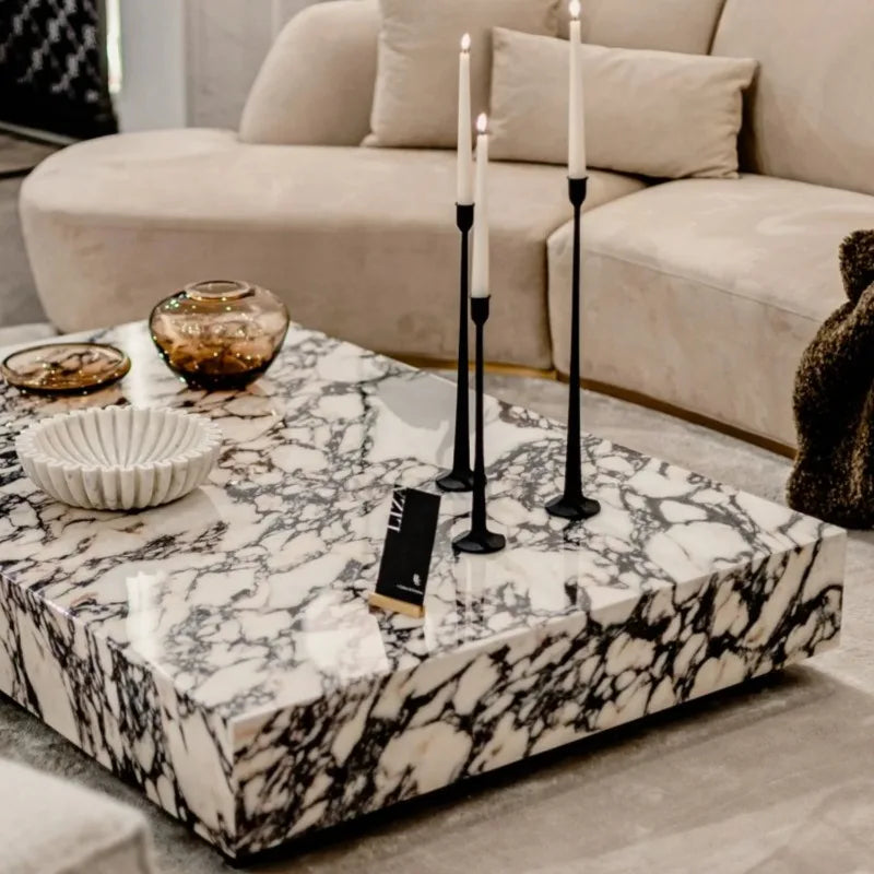 Italian Display Coffee Table Aesthetic Clear Hardcover Minimalist Coffee Table Luxury Simple Mesa Centro Salon Home Furniture by HARMONYA STORE