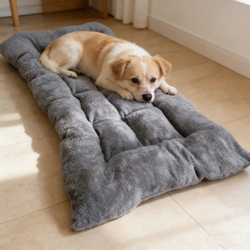 Extra Large Plush Dog Bed Sofa Thickened Super Soft Polyester Pet Mat Dog Crate Mat Bed For Small Medium Large Dog Bed by HARMONYA STORE
